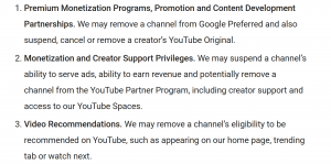 YouTube Policy Changes